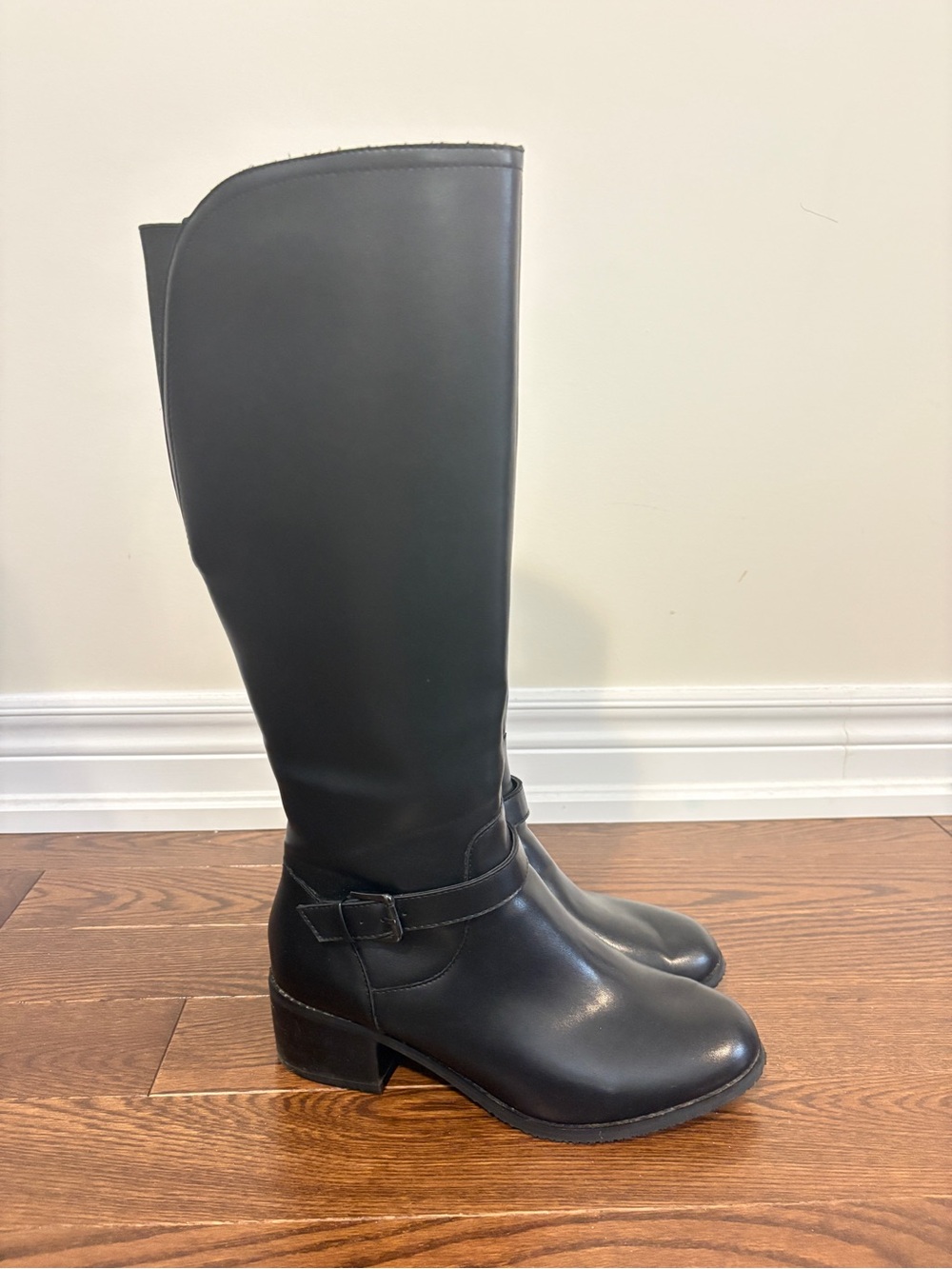 Aqua College Waterproof Black Leather Riding Boots 9M